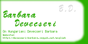 barbara devecseri business card